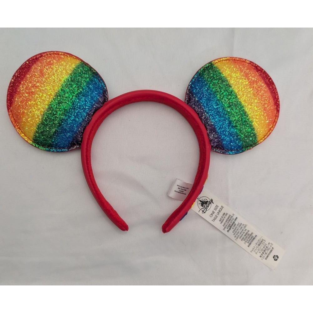 Disney Mickey Mouse Ear Headband Unisex OS Rainbow Glitter Love Pride Collection